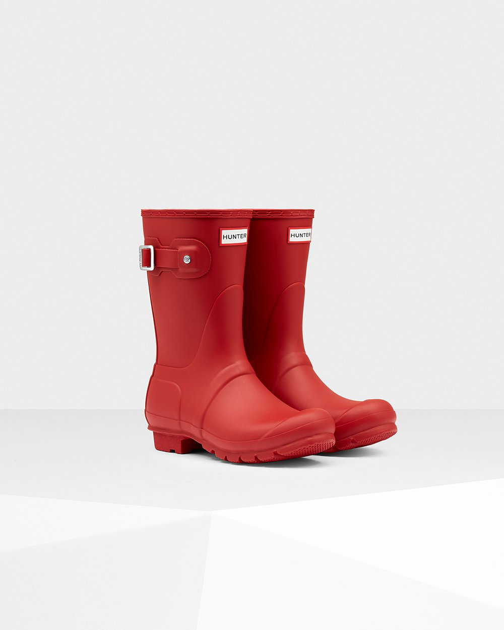 Womens Hunter Original - Short Rain Boots Red - 6739-JTKAQ